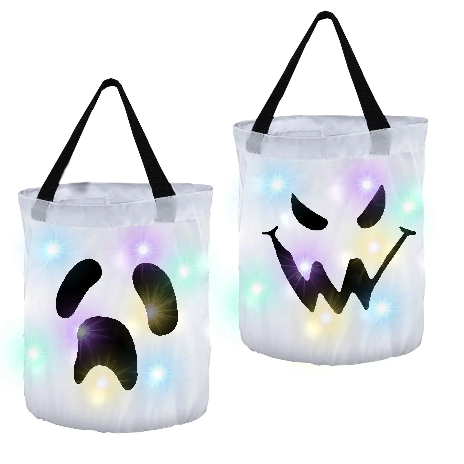LED luminous pumpkin bag Halloween decoration pumpkin candy bag Foldable decorative item tote bag